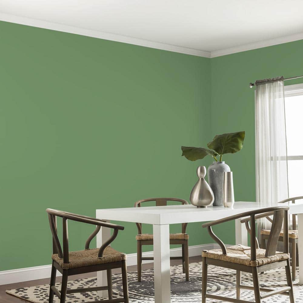Glidden Premium 1 gal. PPG1130-6 Moss Ring Satin Interior Latex Paint (4)