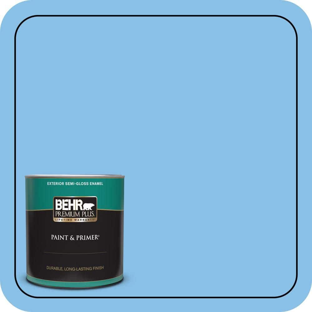BEHR PREMIUM PLUS 1 qt. #P510-3 Rhodes Semi-Gloss Enamel Exterior Paint & Primer