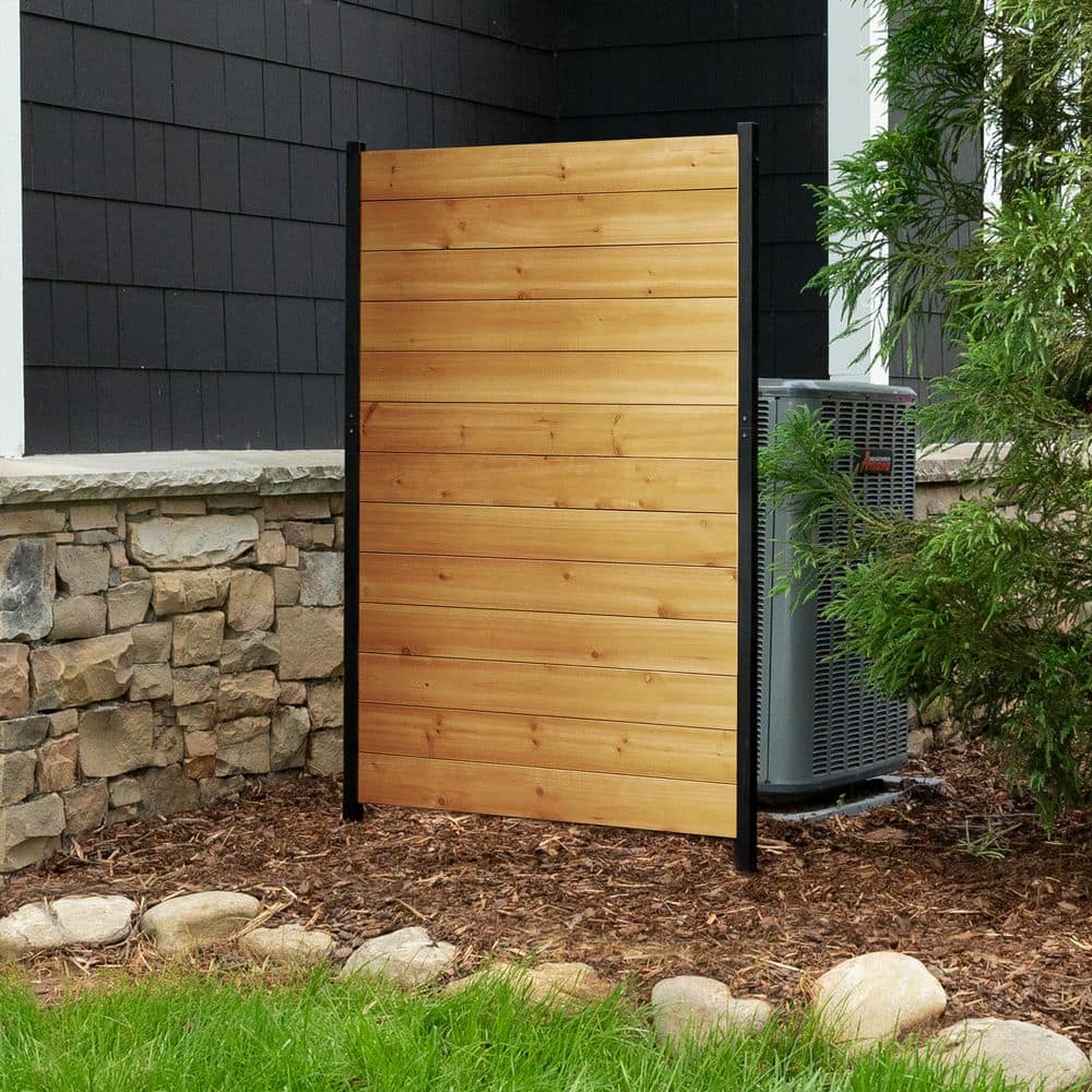 Enclo Privacy Screens Fairmont 5 ft. H x 3.2 ft. W Cedar Wood Solid Panel Flat Top Privacy Fence Screen 1-Panel (2)