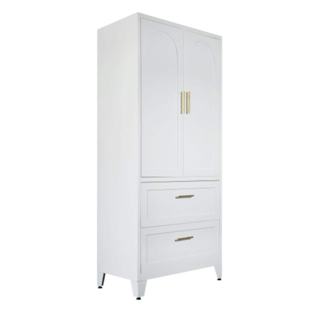 Unbranded 31.5 in. W x 17.72 in. D x 70.87 in. H Bathroom White Linen Cabinet