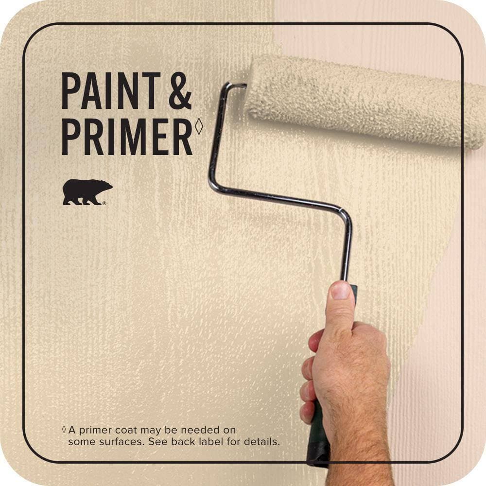BEHR PREMIUM PLUS 1 gal. #YL-W01 Spinning Silk Semi-Gloss Enamel Exterior Paint & Primer (3)