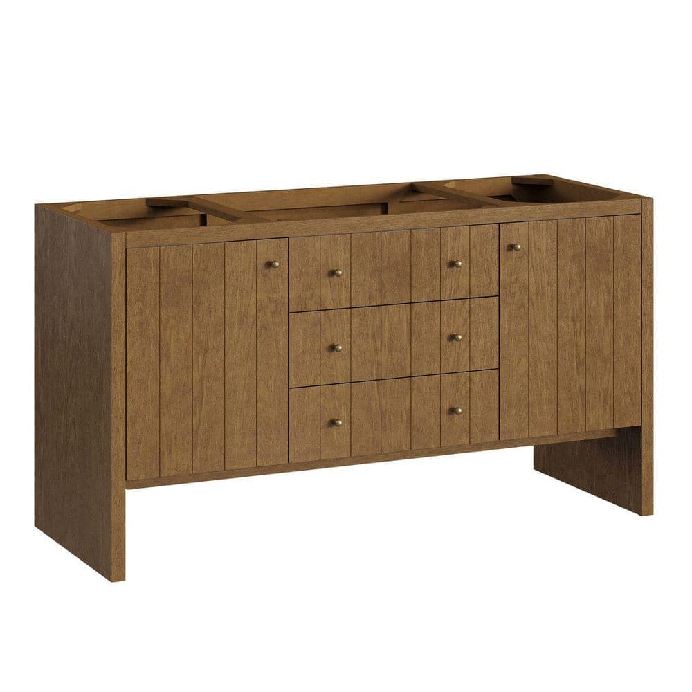James Martin Vanities Hudson 59.9 in. W x 23.1 in. D x 33.0 in. H Single Bath Vanity Cabinet without Top in Honey Oak
