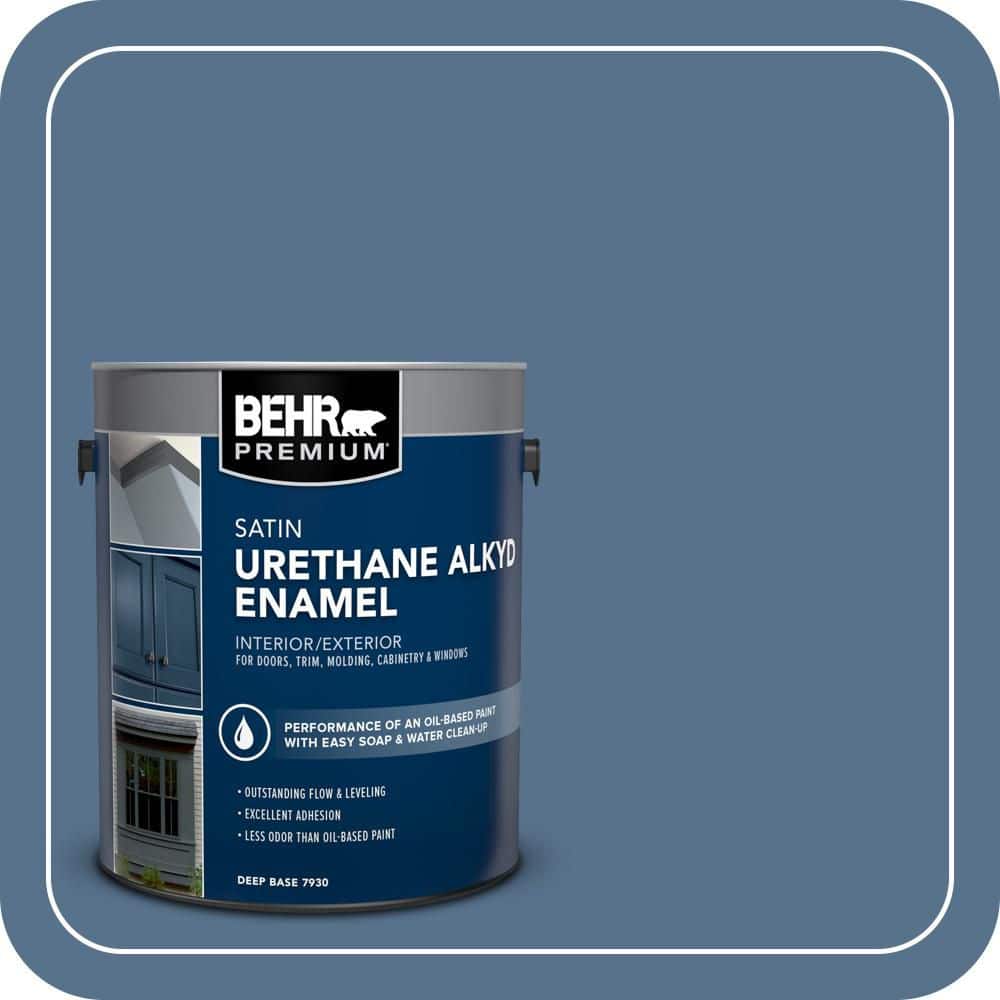 BEHR PREMIUM 1 gal. #PPU14-01 Arrowhead Lake Urethane Alkyd Satin Enamel Interior/Exterior Paint (1)