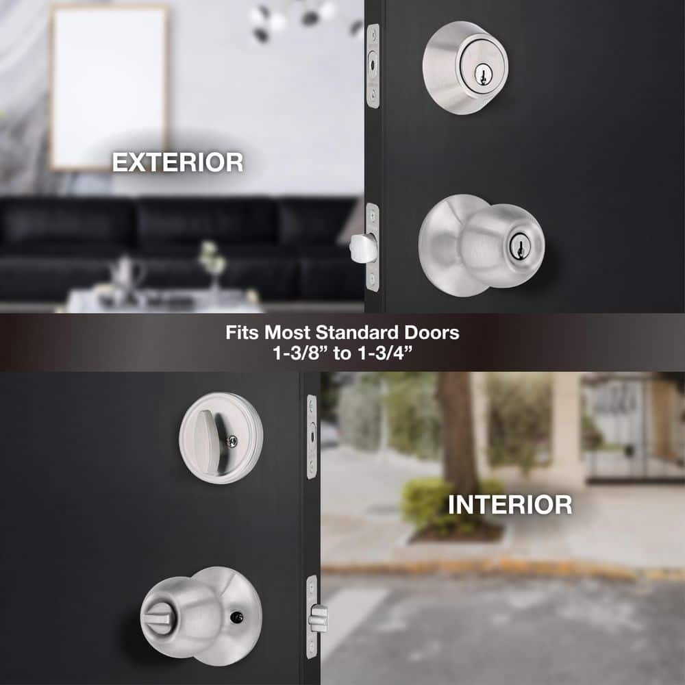 Defiant Saturn Stainless Steel Combo Pack with Single Cylinder Deadbolt (4)