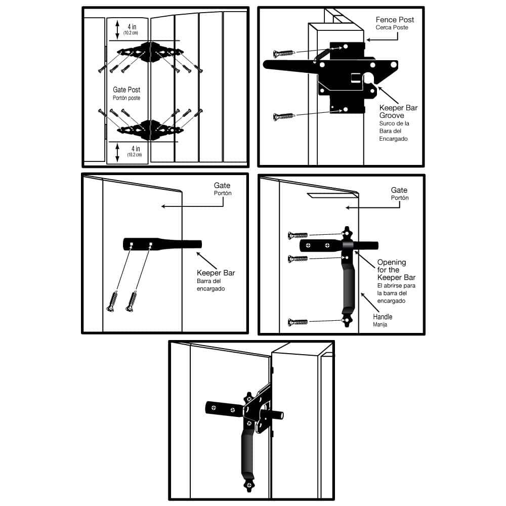 Everbilt Black Post Latch Gate Set (3)