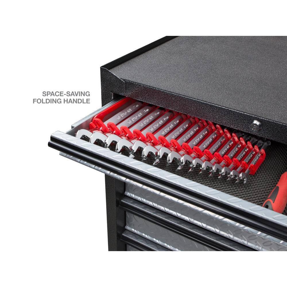 TEKTON 7.5 in. 15-Tool Store-and-Go Wrench Rack Keeper in Red (3)