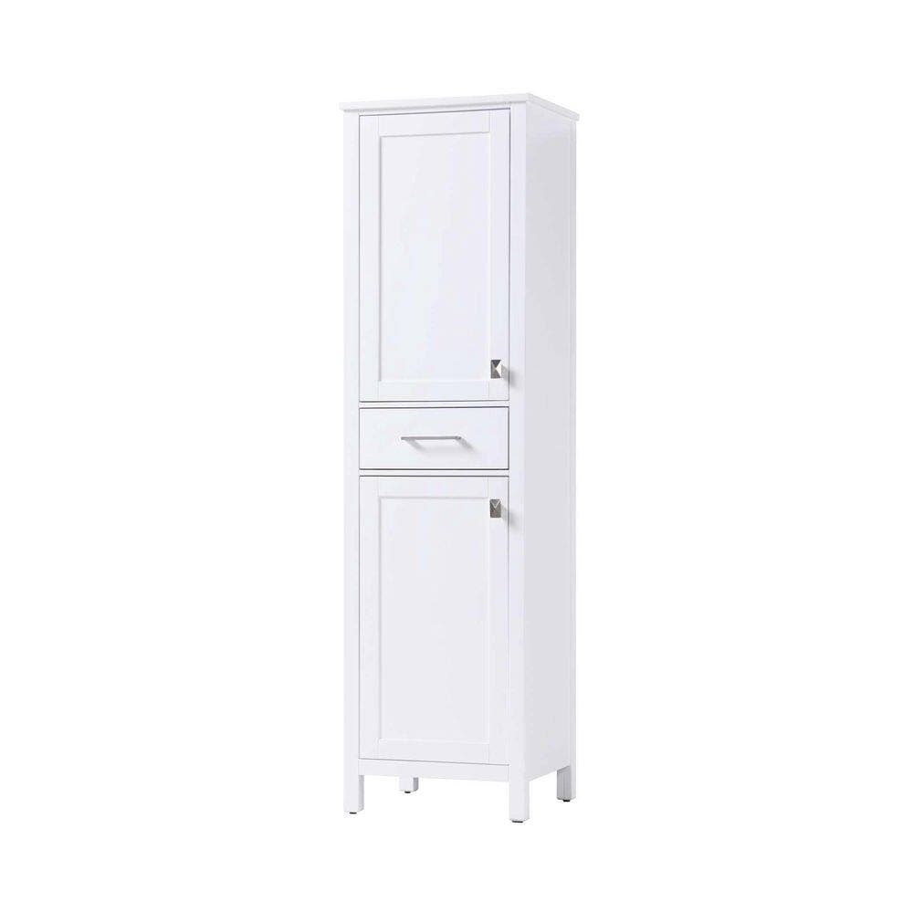 TIMELESS HOME 20 in. W x 18 in. D x 72 in. H White Freestanding Linen Cabinet (2)