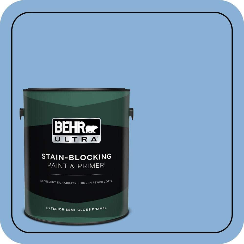 BEHR ULTRA 1 gal. #PPU15-12 Bluebird Semi-Gloss Enamel Exterior Paint & Primer