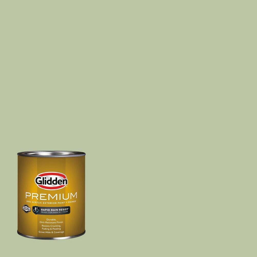 Glidden Premium 1 qt. PPG1121-4 Quaking Grass Flat Exterior Paint