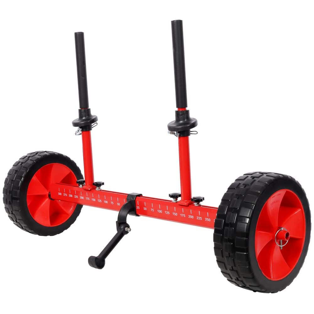 maocao hoom Sit On Top Kayak Cart, Heavy-Duty Plug-in Kayak Cart Dolly with 10 in. Airless Wheels, Width Adjustable, Red (1)