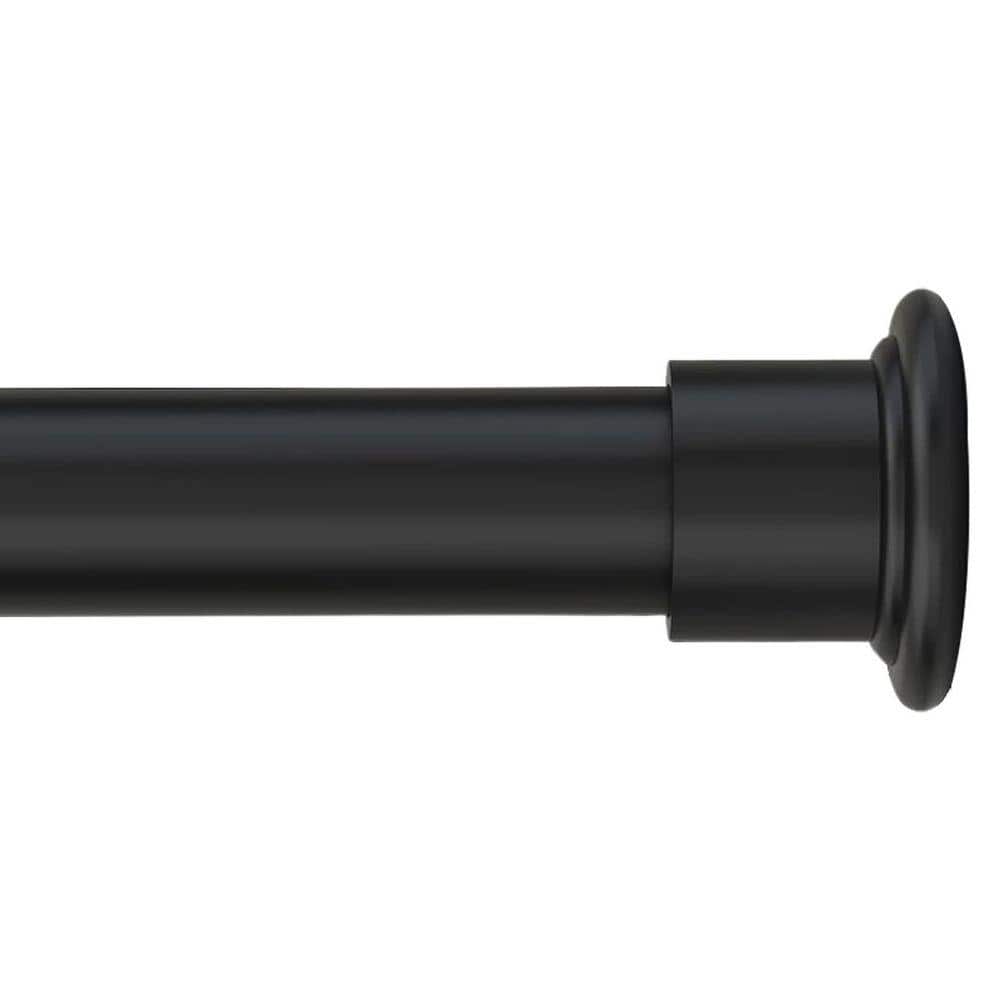 Lynzavix 42-83 in. Heavy Duty Non-Slip Adjustable Tension Shower Curtain Rod for Bathroom Window in Black (1)