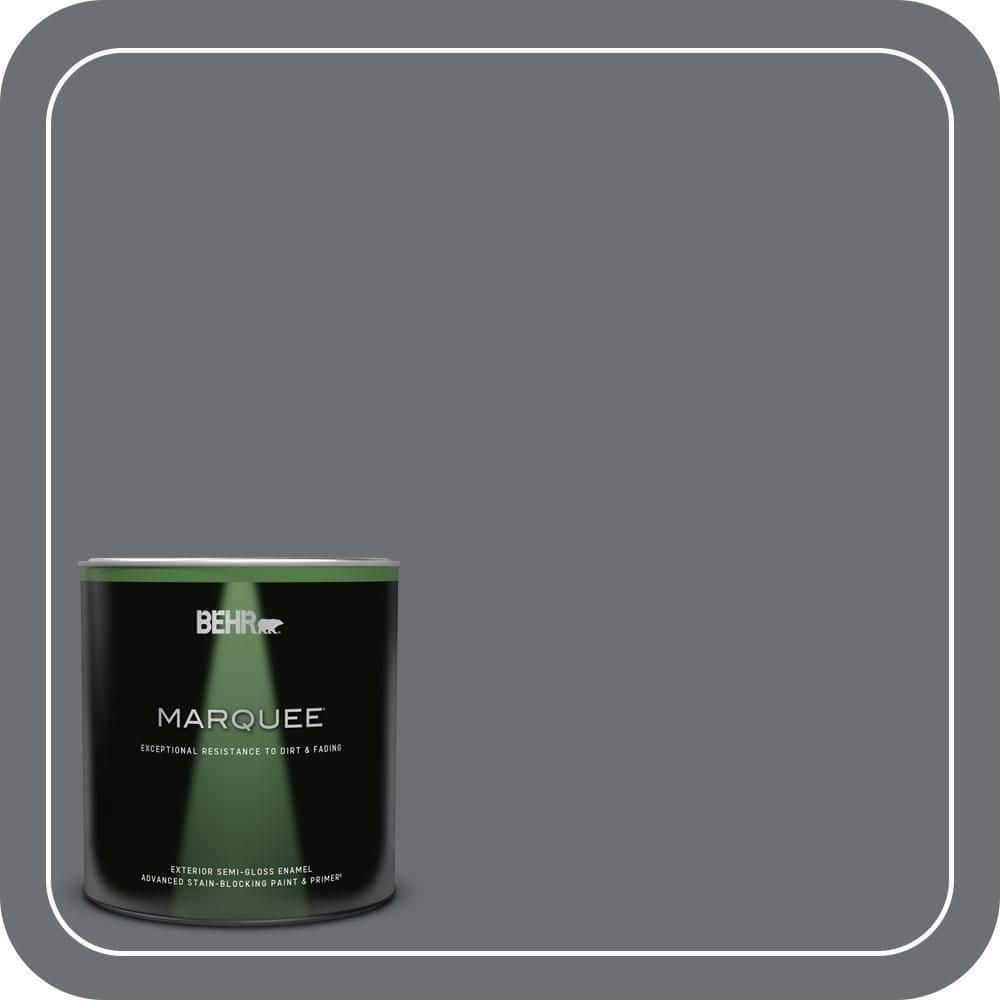 BEHR MARQUEE 1 qt. #QE-61 Rich Pewter Semi-Gloss Enamel Exterior Paint & Primer