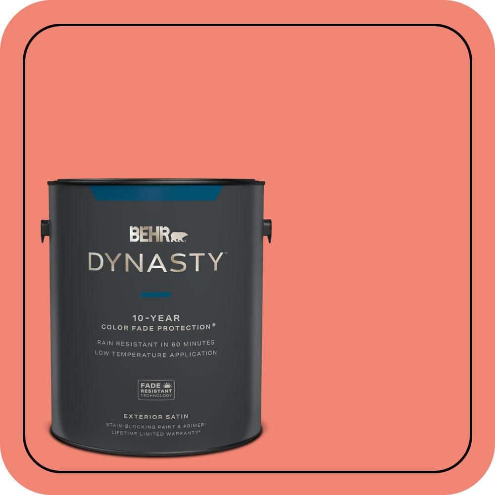 BEHR DYNASTY 1 gal. #T16-07 Coralette Satin Enamel Exterior Stain-Blocking Paint & Primer