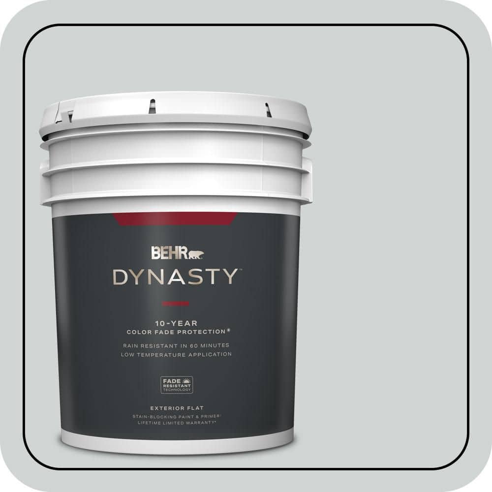 BEHR DYNASTY 5 gal. #N450-1 Evaporation Flat Exterior Stain-Blocking Paint & Primer