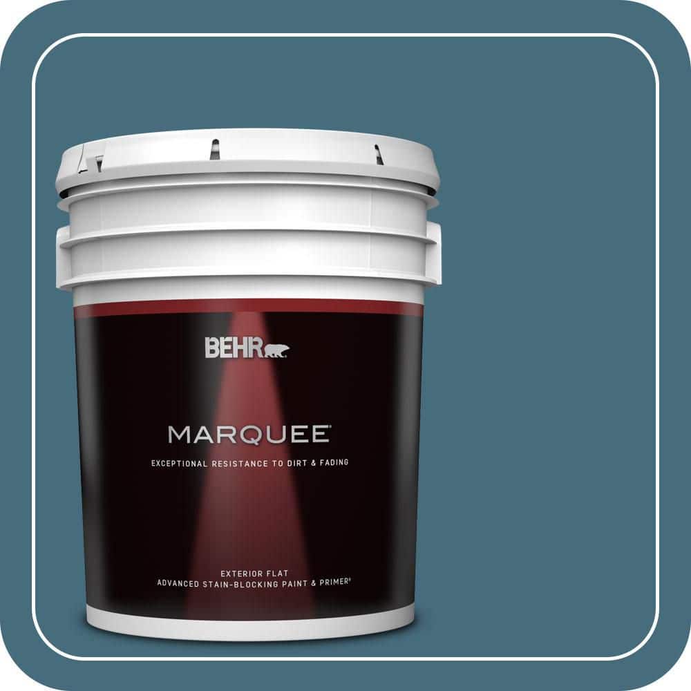 BEHR MARQUEE 5 gal. #S480-6 Poseidon Flat Exterior Paint & Primer