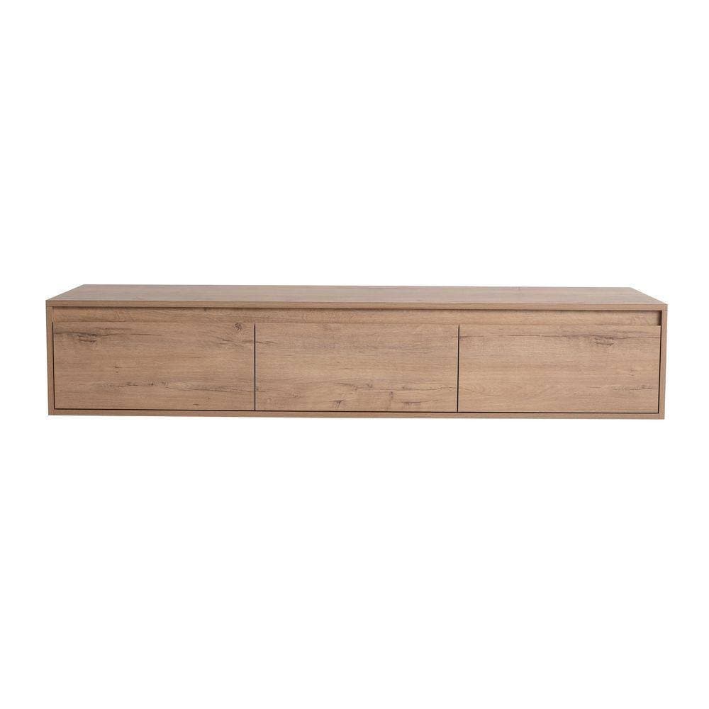 ARTCHIRLY 58.69 in. W x 17.94 in. D x 11 in. H Bathroom Storage Wall Cabinet in Imitative Oak (2)