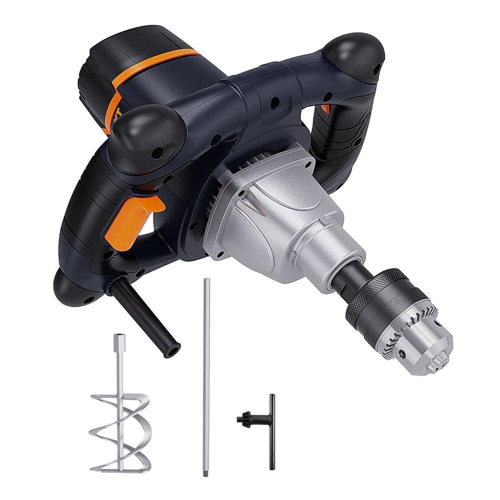 Unbranded 5/8" Keyed Chuck Concrete Mixer with Soft Start Technology, Variable Speed Control and 100mm Large Spiral Mixing Paddle