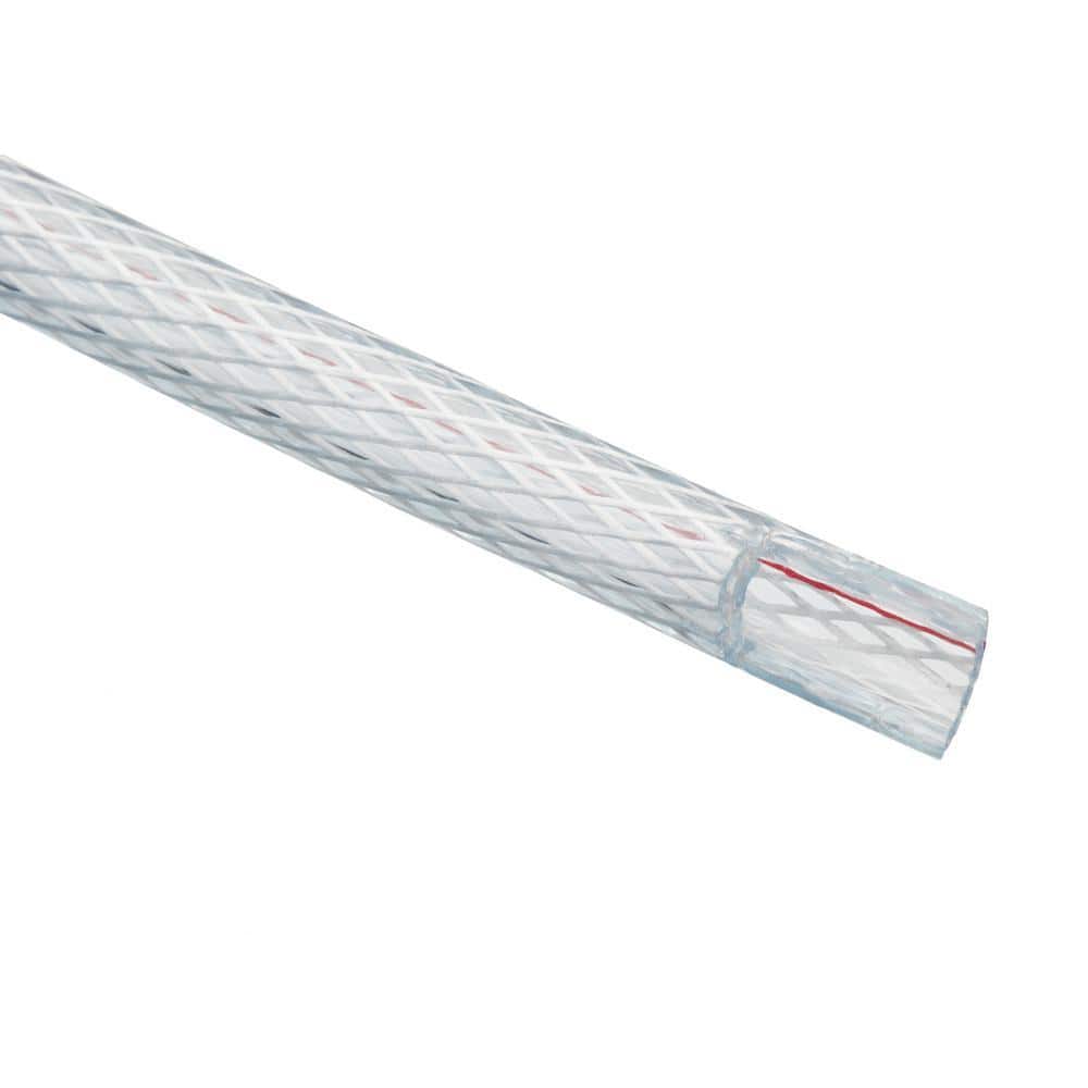 HYDROMAXX 1 in. I.D. x 1 1/4 in. O.D. x 100 ft. Braided Clear Non Toxic, High Pressure, Reinforced PVC Vinyl Tubing (3)
