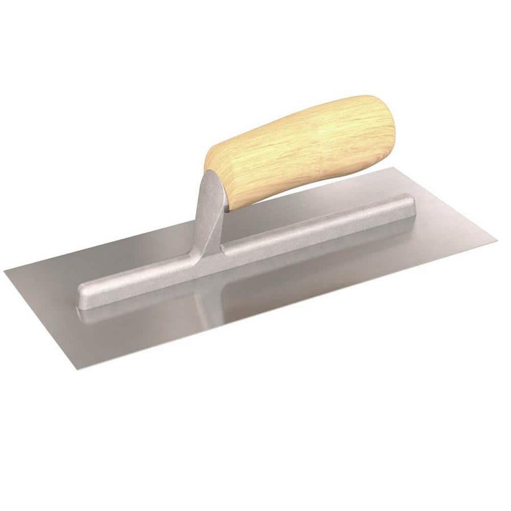 Bon Tool 11 in. x 4-1/2 in. Straight Edge Finishing Trowel with Wood Handle
