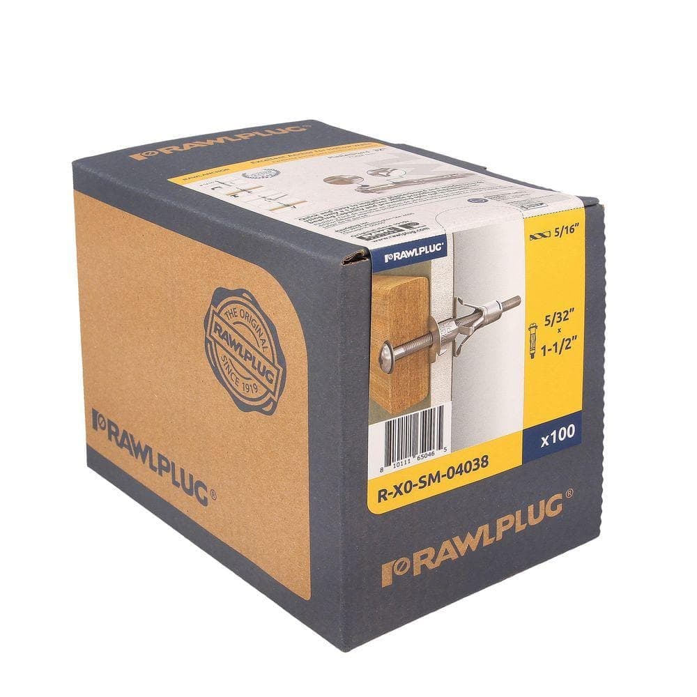 RAWLPLUG RAWLANCHOR #8x 1-1 /2" Zinc-Plated Phillips Hollow Drywall Screws Anchor 90 lb (1 00-Pack)