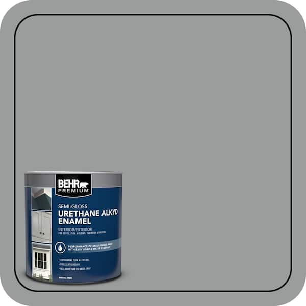 BEHR PREMIUM 1 qt. #AE-51 Coast Guard Gray Semi-Gloss Enamel Urethane Alkyd Interior/Exterior Paint (2)
