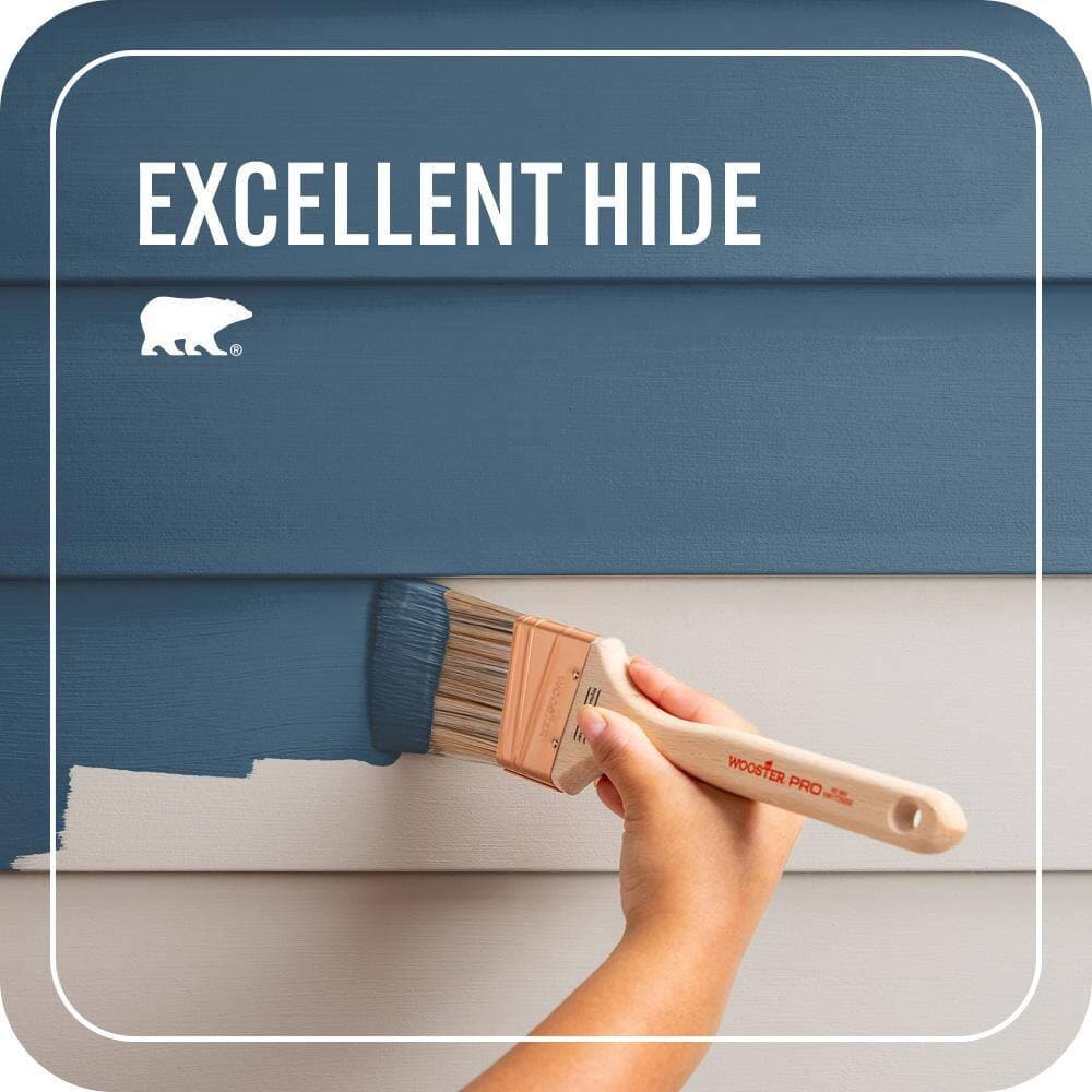 BEHR PREMIUM PLUS 1 qt. #M500-6 Express Blue Semi-Gloss Enamel Exterior Paint & Primer (4)