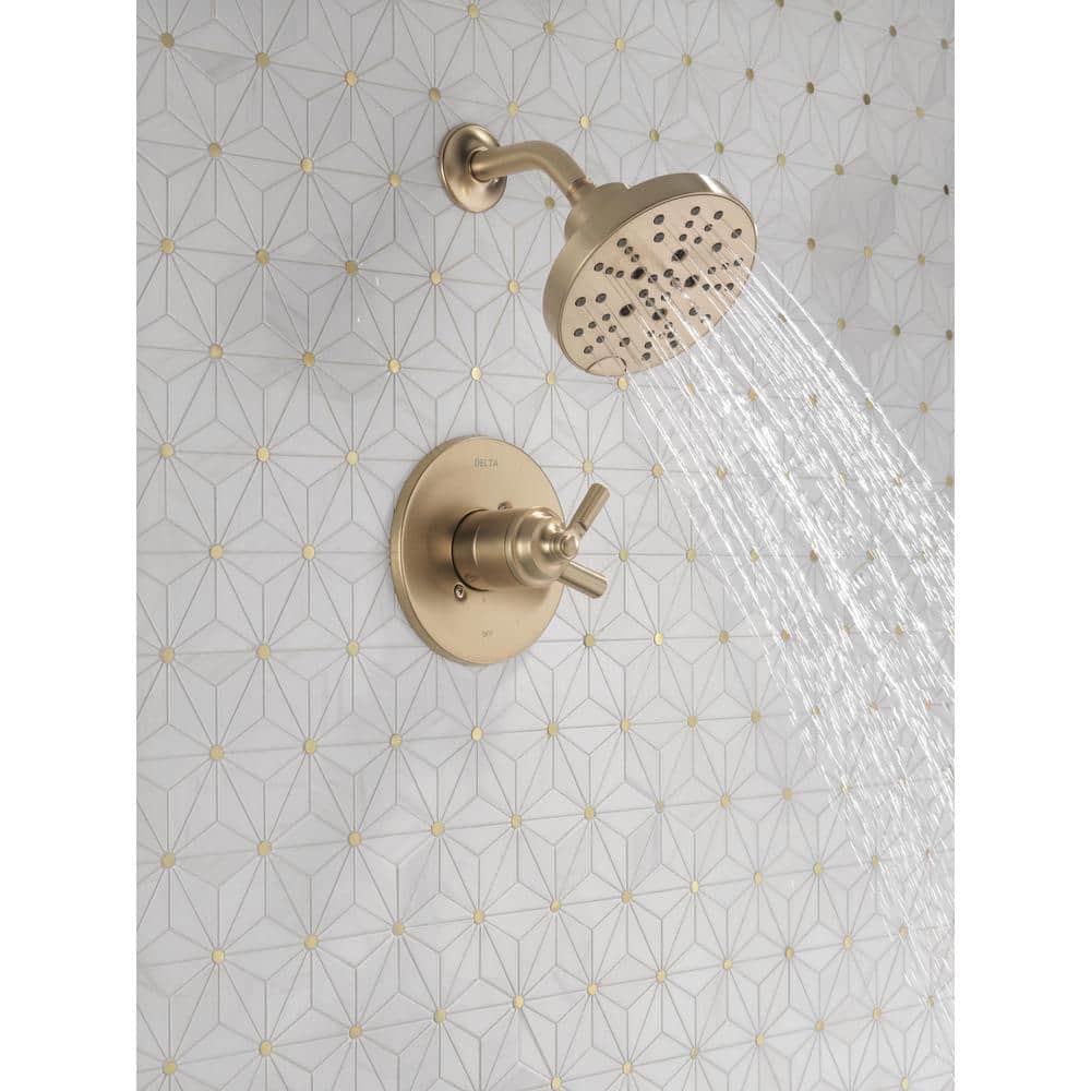 Delta Saylor Gold 1-Handle Wall Mount Shower Trim Kit in Champagne Bronze (Valve Not Included) (2)