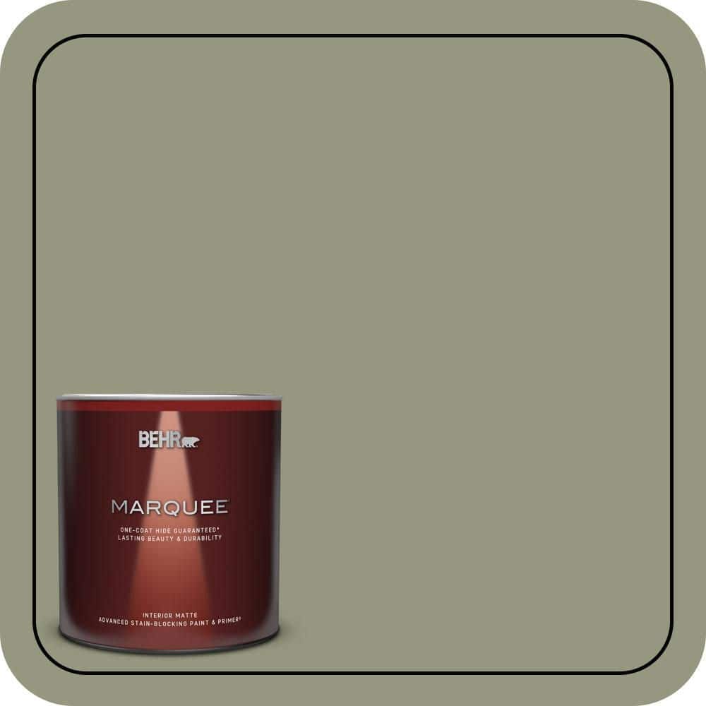 BEHR MARQUEE 1 qt. #S380-5 Milkweed Pod One-Coat Hide Matte Interior Paint & Primer (1)