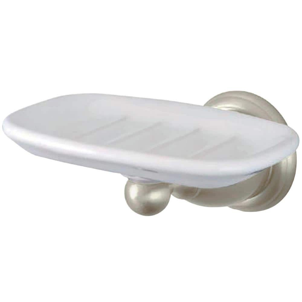 Kingston Brass Heritage Wall Mount Soap Dishes and Dispensers in Brushed Nickel