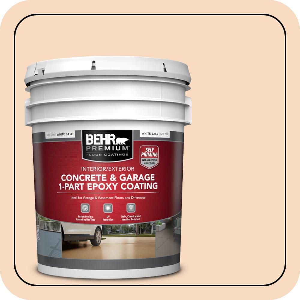 BEHR PREMIUM 5 gal. #M220-2 Pumpkin Essence Self-Priming 1-Part Epoxy Satin Interior/Exterior Concrete and Garage Floor Paint (1)