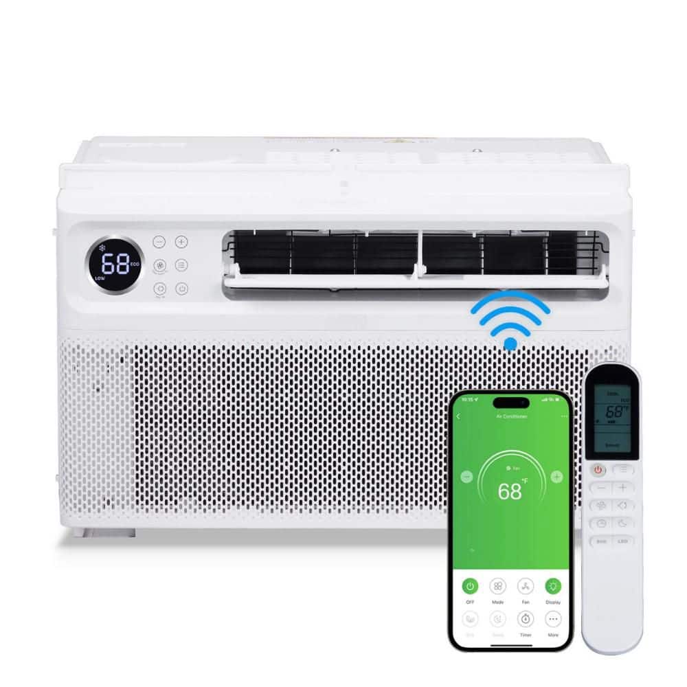 Karl home 12,000 BTU (DOE) Inverter Wi-Fi Window Air Conditioner Cools 550 sq. ft. with Remote in White 115-Volt