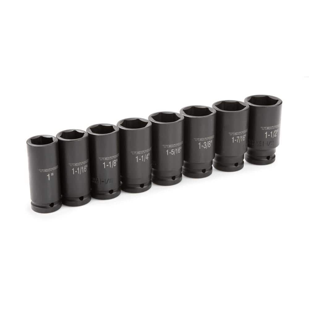 TEKTON 3/4 in. Drive 1 - 1-1/2 in. 6-Point Deep Impact Socket Set (3)