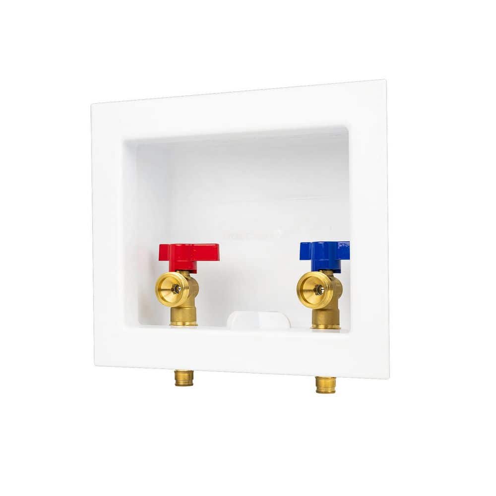 BrassCraft 1/2 in. NOM Cold Expansion PEX x 3/4 in. Garden Hose with 1/4 Turn Brass Ball Valves with Washing Machine Outlet Box (1)