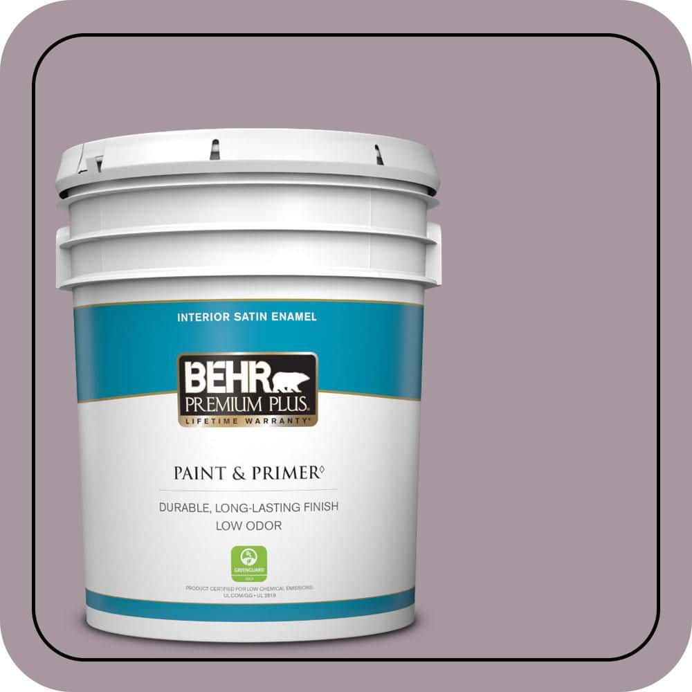 BEHR PREMIUM PLUS 5 gal. #N110-3 Fig Preserves Satin Enamel Low Odor Interior Paint & Primer