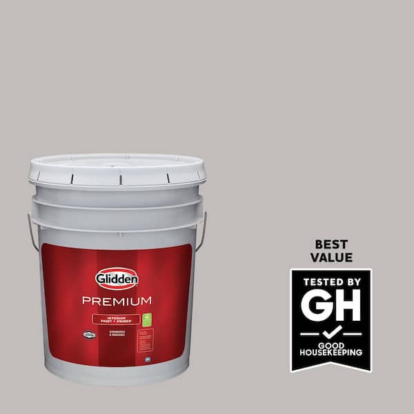 Glidden Premium 5 gal. PPG1005-3 Gray Shadows Semi-Gloss Interior Latex Paint (2)