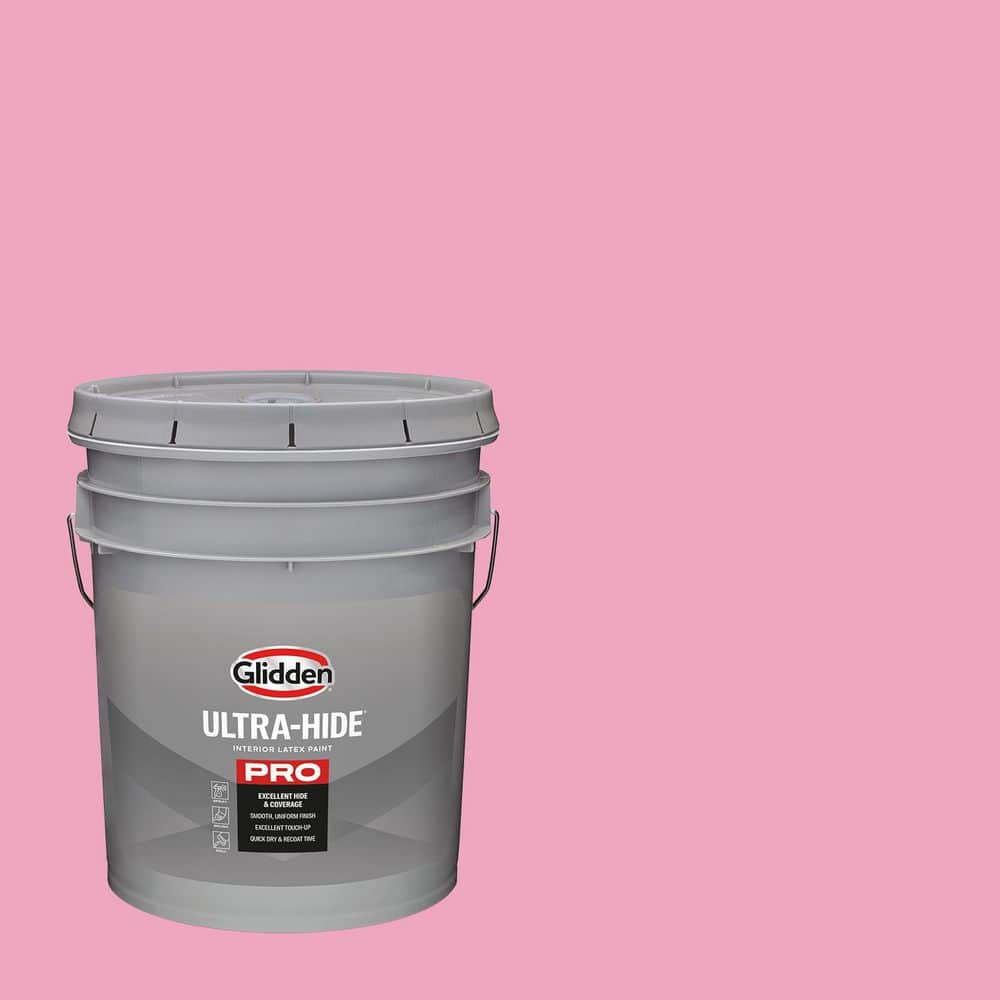 Glidden Ultra-Hide 5 gal. PPG1181-4 Tickled Pink Ultra Flat Interior Paint