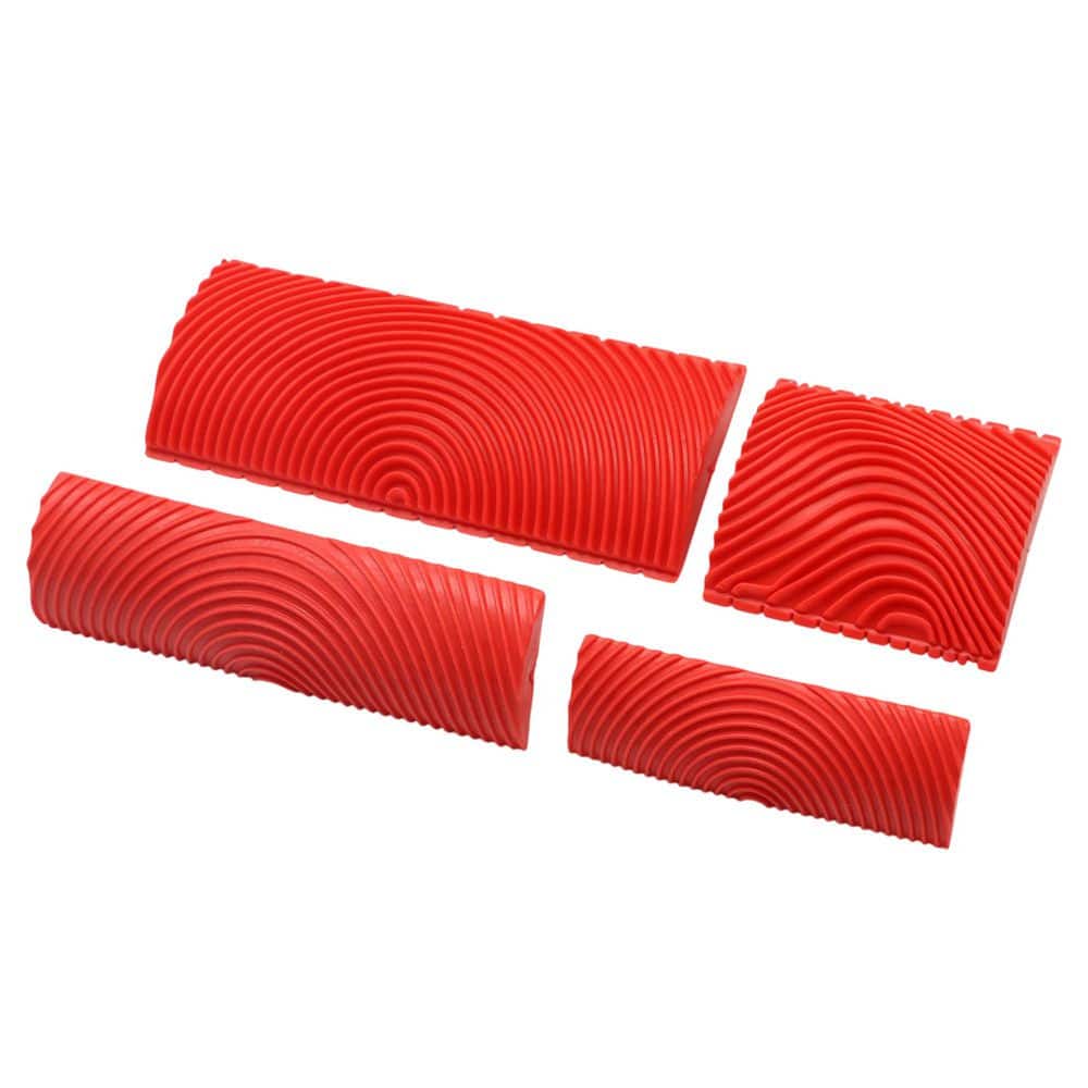 Unbranded Wood Grain Paint Tool Kit Rubber Material Realistic Pattern DIY Decorative Wood Graining Set for Wall 4 Piece