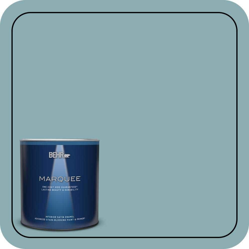 BEHR MARQUEE 1 qt. #510F-4 Bon Voyage Satin Enamel Interior Paint & Primer