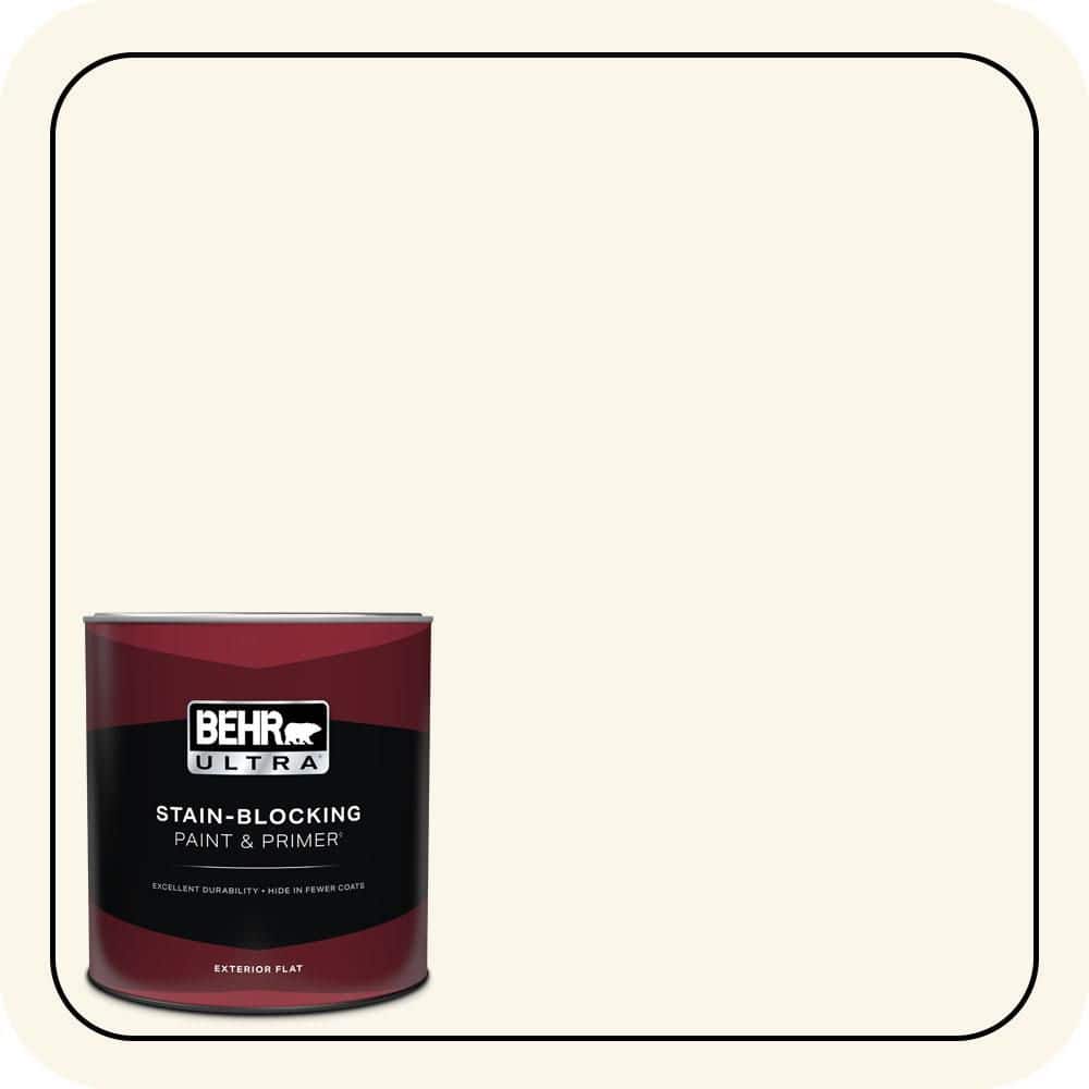 BEHR ULTRA 1 qt. #OR-W15 Sleek White Flat Exterior Paint & Primer