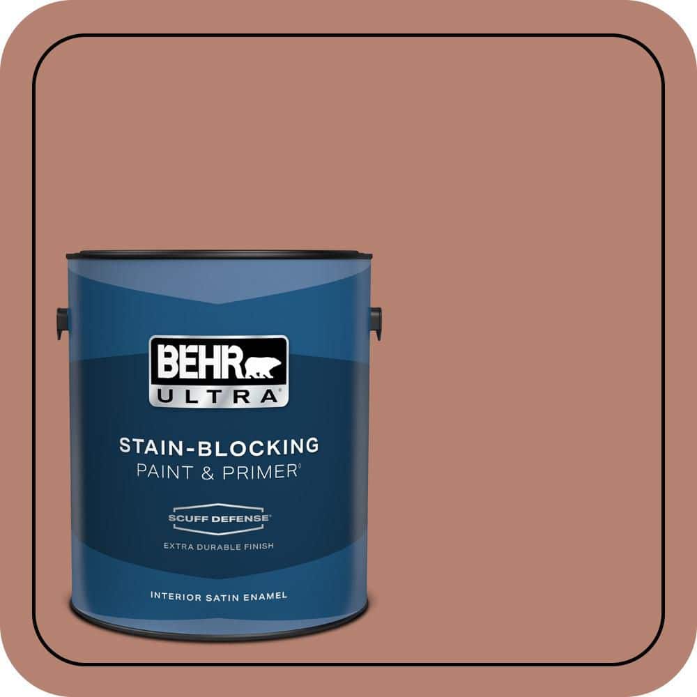 BEHR ULTRA 1 gal. #S180-5 Auburn Glaze Extra Durable Satin Enamel Interior Paint & Primer