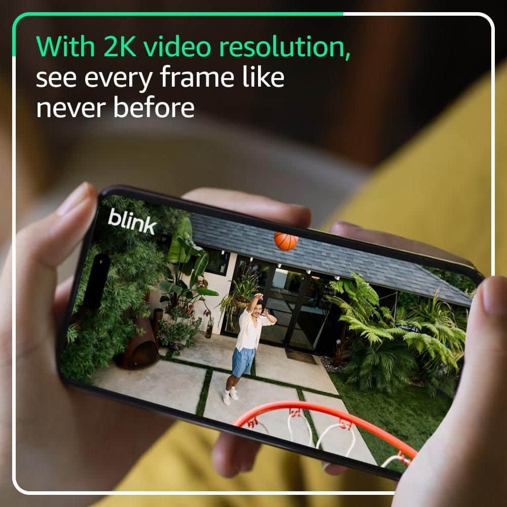 Blink Outdoor 2K+ Battery (Newest Model)Wireless Smart Security Camera,2K Resolution,Sync Module Core Included 5-Cameras White (4)