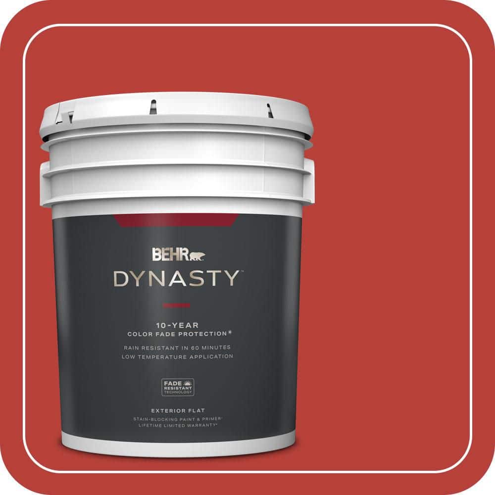 BEHR DYNASTY 5 gal. #PMD-85 Crimson Silk Flat Exterior Stain-Blocking Paint & Primer