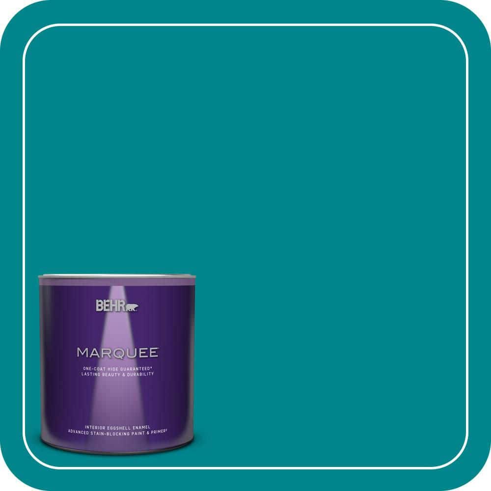 BEHR MARQUEE 1 qt. #500B-7 Tucson Teal Eggshell Enamel Interior Paint & Primer