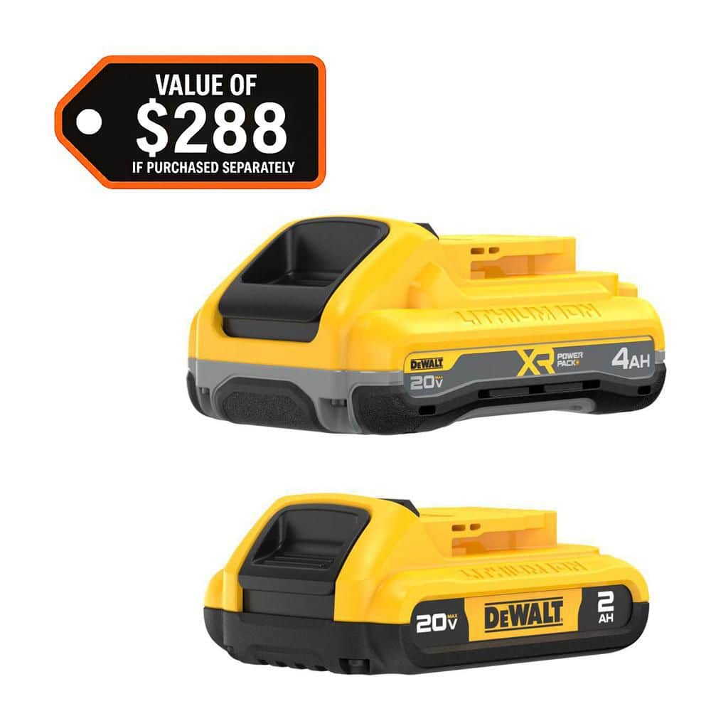DEWALT 20V MAX Lithium-Ion 4.0 Ah and 2.0Ah Battery Packs (2-Pack) (1)