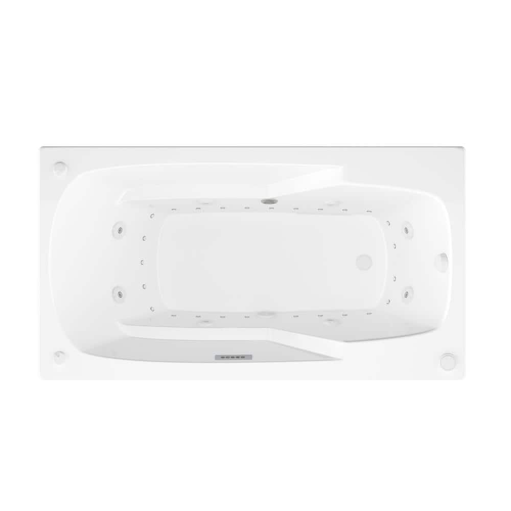 Universal Tubs Coral Diamond Series 6 ft. Right Drain Rectangular Drop-in Whirlpool and Air Bath Tub in White (2)