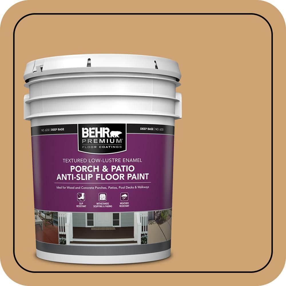 BEHR PREMIUM 5 gal. #PFC-29 Gold Torch Textured Low-Lustre Enamel Interior/Exterior Porch and Patio Anti-Slip Floor Paint