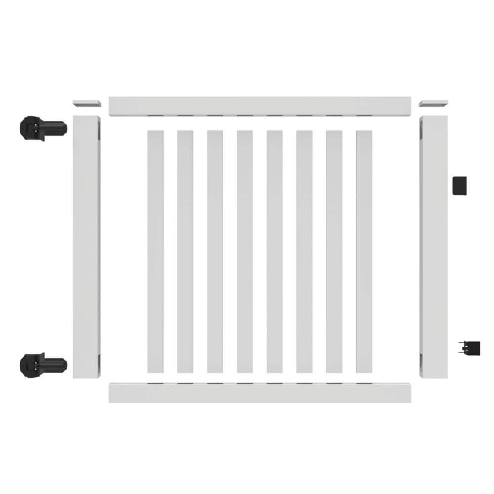 Barrette Outdoor Living Ohio 5 ft. W x 4 ft. H White Vinyl Un-Assembled Fence Gate (3)