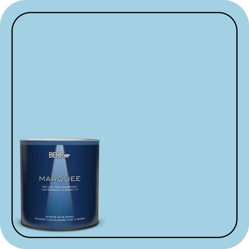 BEHR MARQUEE 1 qt. #540C-3 Sea Rover Satin Enamel Interior Paint & Primer