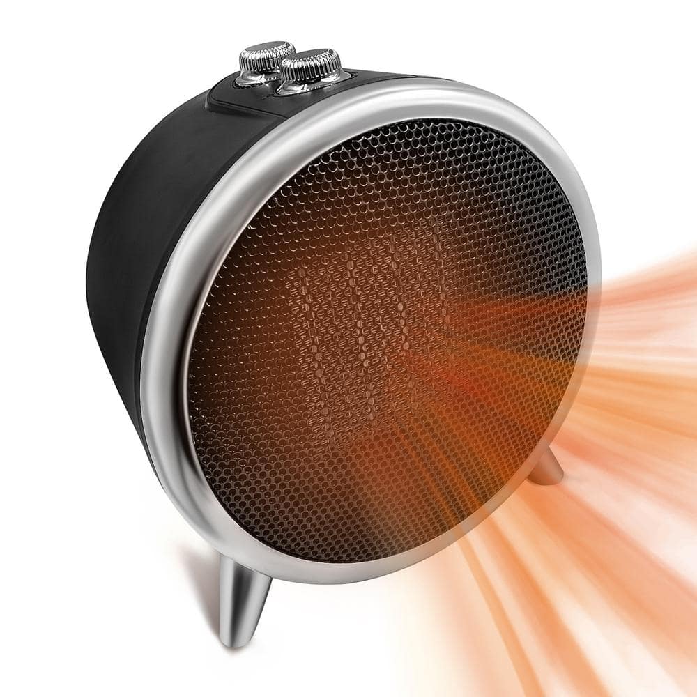Comfort Zone 1500-Watt 10 in. Black Retro Design Forced Air Electric Ceramic Heater
