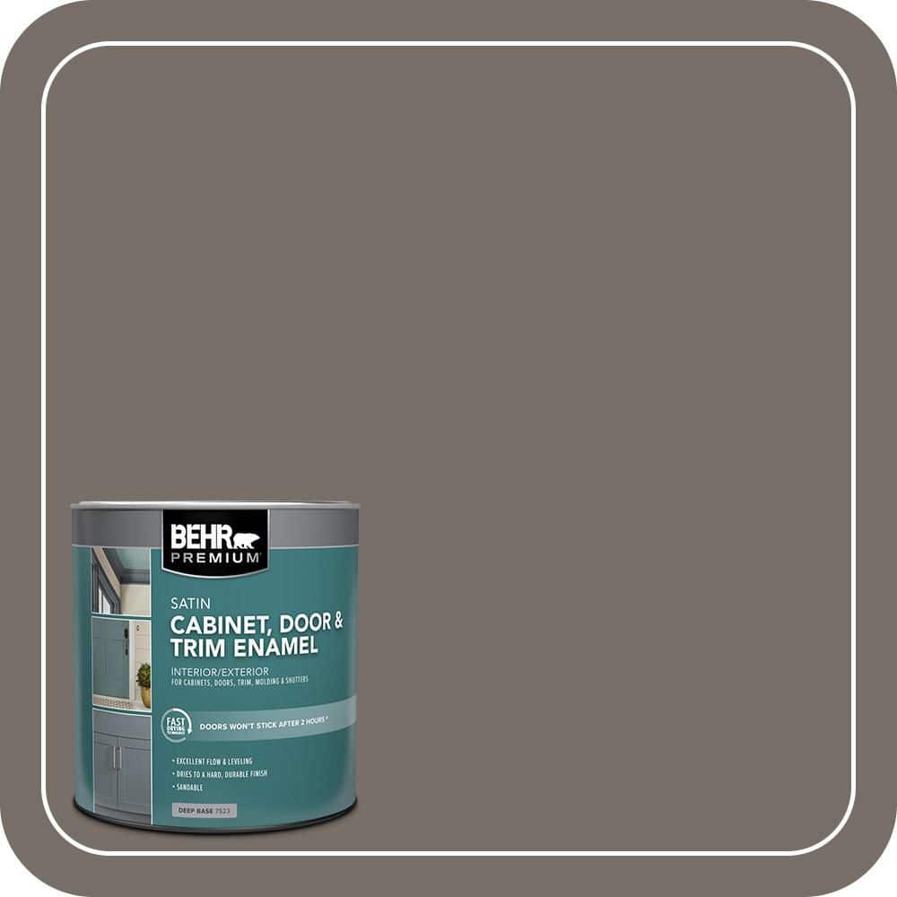 BEHR PREMIUM 1 qt. #BNC-37 Gray Owl Satin Enamel Interior/Exterior Cabinet, Door & Trim Paint (1)